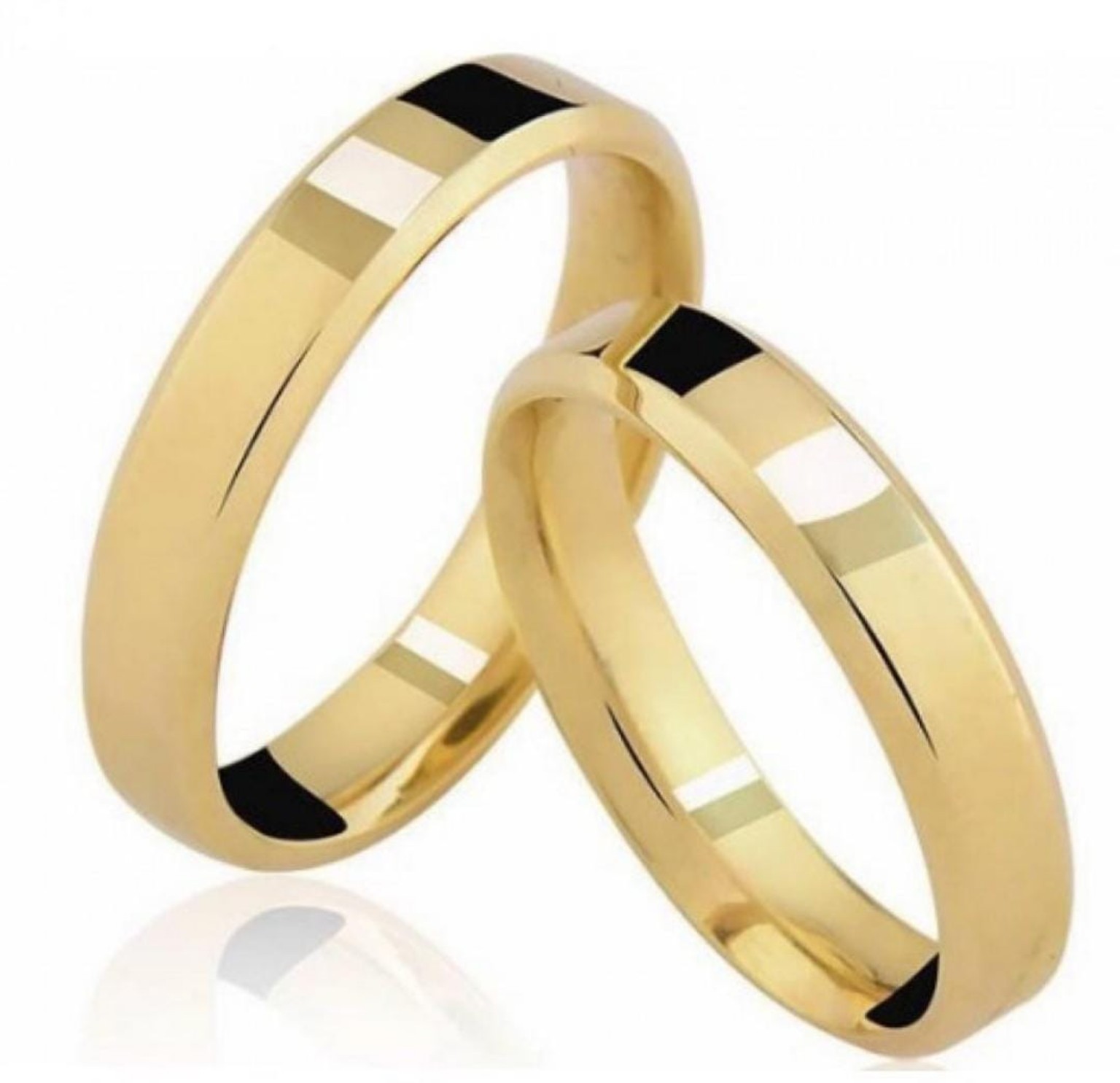 Par de alianças em ouro 18K com design personalizado