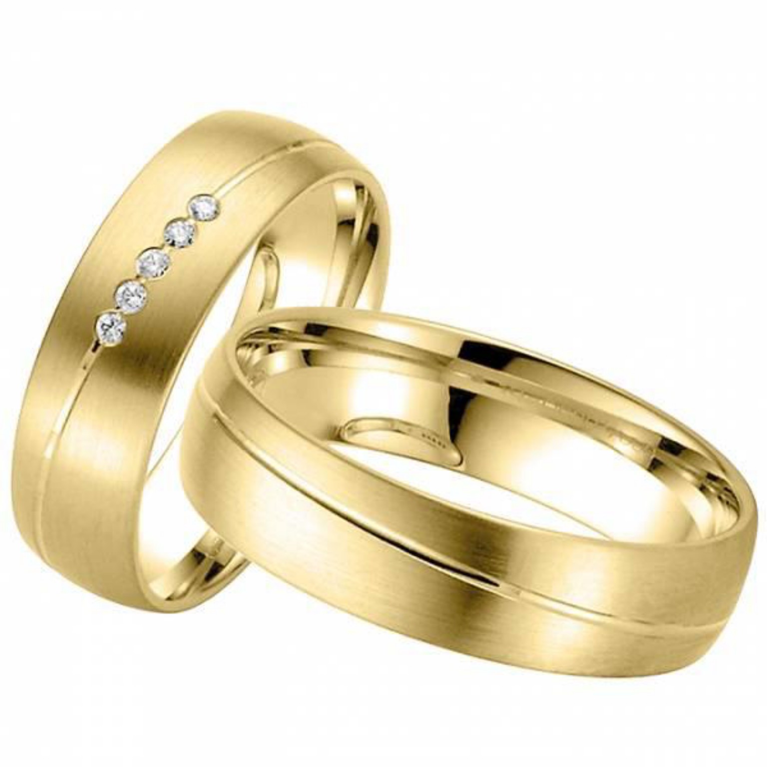 Aliança de casamento em ouro 18K com detalhes refinados
